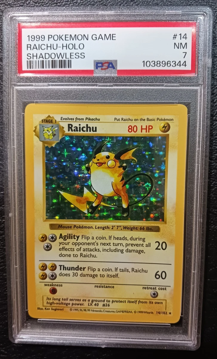 Raichu Pokémon TCG Shadowless Individual Collectible Card Game
