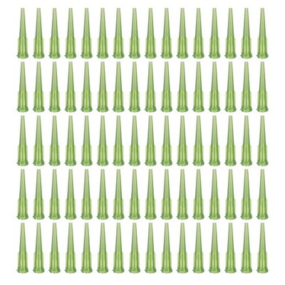 80Pcs 14GA Plastic Tapered Pinhead, TT Blunt Dispensing Needle, Olive Green
