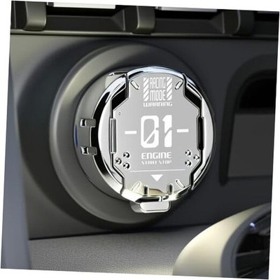Original Push Start Button Cover, Metal Mecha Car Engine Start B-Mecha-Silver