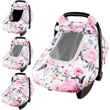 Floral Baby Carseat Cover Girls, Pea Pod Infant Car Seat Covers Canopy for Ne...