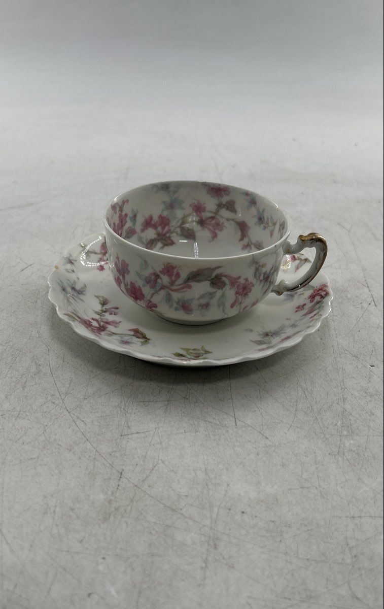 Antique Haviland Limoges Scalloped Sugar Bowl & Pitcher And Tea Cup ...