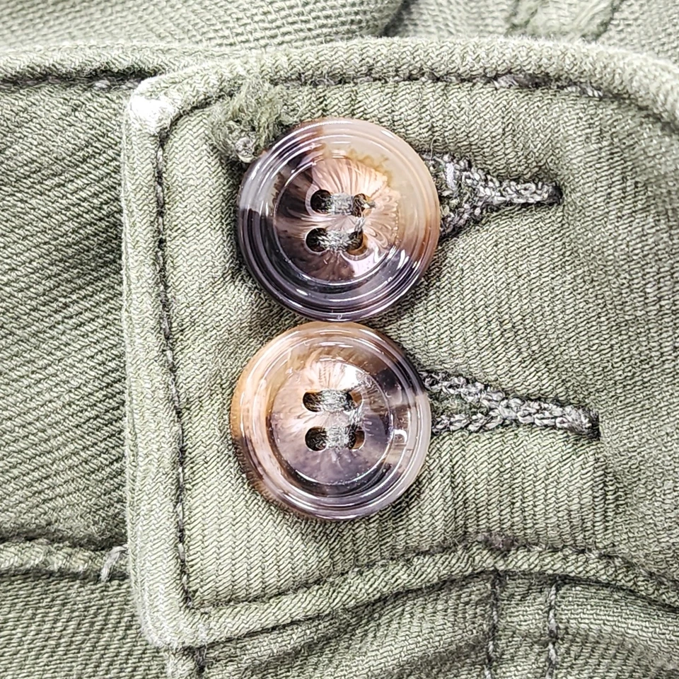 Maurices 裤子女式 8 绿色补丁口袋高腰阔腿裁剪踝弹力 — 第 2/4 张图片