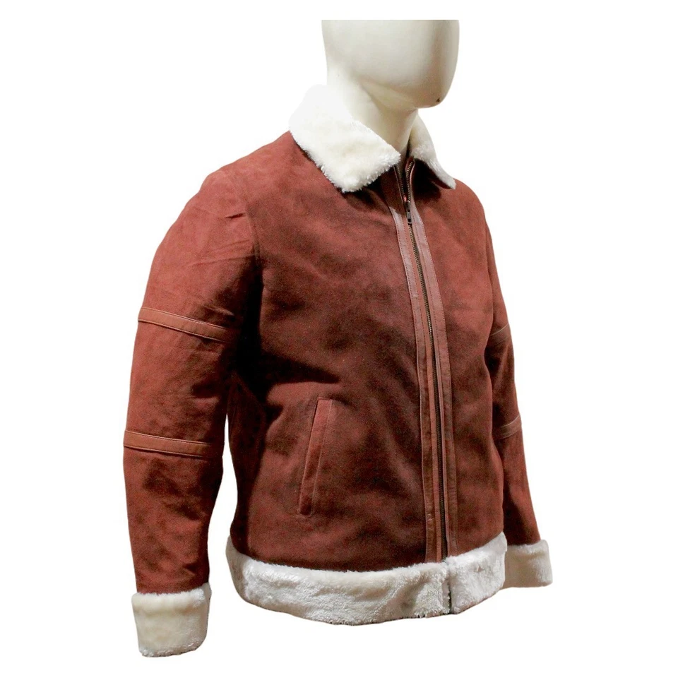 Men's RAF B3 Aviator Flight Jacket Pilot coat Suede Leather Brown - XS TO 4XL - Image 2 of 4