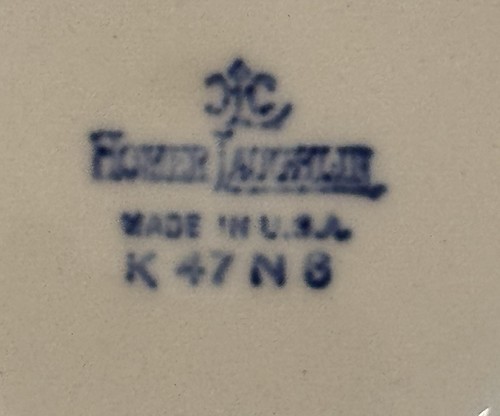Bol Homer Laughlin bleu saule USA bleu flux 5" vintage K 47 N 8 - Photo 3/4