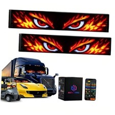 LED Eyes for Car Windshield, 2PCS 14"x4" Flexible Programmable RGB LED
