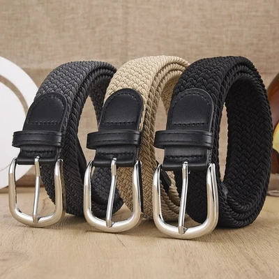 Men’s and Women’s Casual Woven Elastic Belt Outdoor Sports Work Fashion Belt