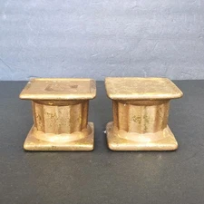 Vintage Ceramic Column Pedestal Candle Holder Riser Set Of 2 For Pillar Candles