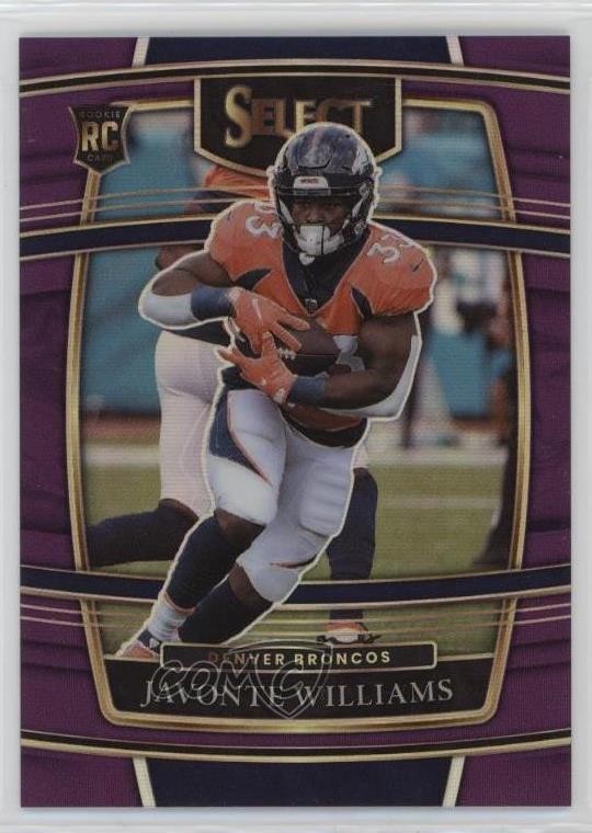 2021 Panini Select Concourse Purple Prizm /75 Javonte Williams #57 Rookie RC
