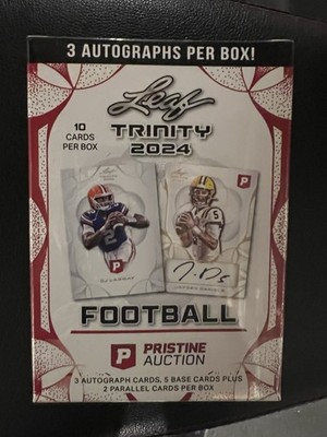 Leaf Trinity 2024 Football-10 Cards-3 Autographed-5 Base-2 Parallel-SEALED