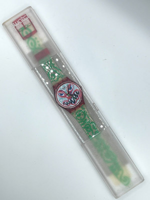 Swatch GR 121 ''Monster Time'' 1994 by Artist Kenny Scharf Rare Original Case