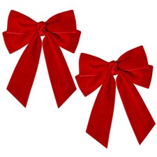 2 PCS Velvet Hair Bow Red Ribbon Clips Women Girls Fall Alligator Accessory