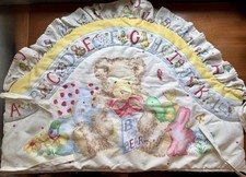 Vtg Gerber Always Baby Teddy Bear Baby Crib Cushioned Headboard Alphabet Unisex