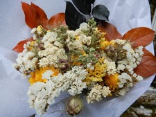 Dried Flower Bouquet, Statice,  Straw Flowers, Gift, Home Decor, Wedding Floral