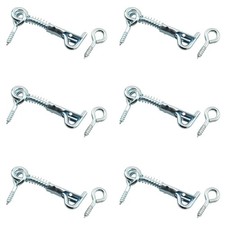 6PCS Stainless Steel Spring Hook and Eye Safety Latch 2-inch Wire Gate Hook a...