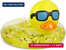 Inflatable Duck Pool Float Tube- Heavy Duty Vinyl UV Resistant Confetti Poo