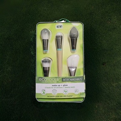 Ecotools Wake Up + Glow 5 Interchangeable Makeup Brush Heads w/ Tin Case #3173