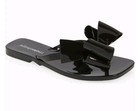 Sandalias Jeffrey Campbell Sugary Jelly Bow negras sin cordones talla 8
