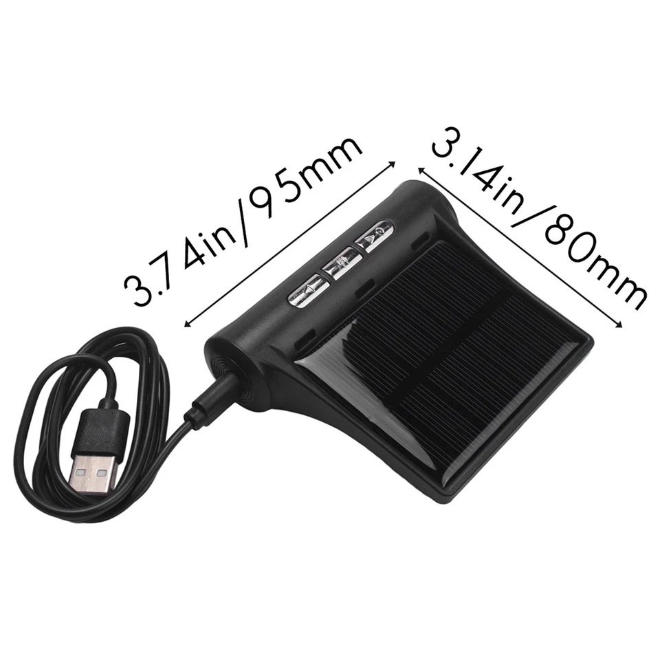 Car Solar Digital Clock with LCD Time Date In-Car Temperature Display for1409 - Image 2 of 4