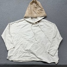 Frank And Eileen Kane Capelet Hoodie Womens L Cream Triple Fleece Oversized