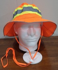 High Visibility Reflective Orange Bucket Hat Construction Roadside Osha Approved