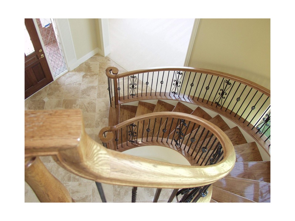 7230 Red Oak Left Hand Volute - 6210 Wood Staircase Handrail Fitting ...