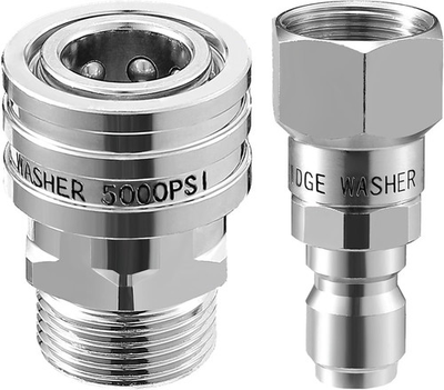 #ad RIDGE WASHRE Pressure Washer Swivel Adapter Stainless Steel M22 14mm to 2 PC $20.99