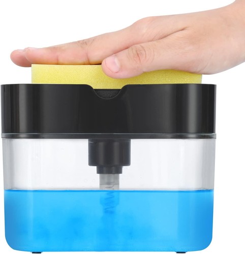 2-IN-1 Liquid Dish Soap Dispenser and Sponge Holder for Kitchen Sink with Sponge - Picture 2 of 18