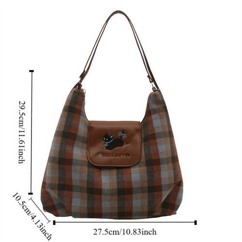 Canvas Crossbody Bag Grid Square Handbag New Backpack Women - Picture 2 of 14