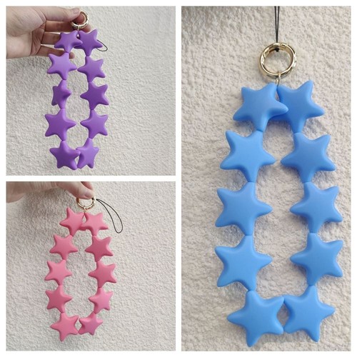 Cute Stars Phone Lanyard Bright Color Silicone Phone Chain Bag/Key/Car Decor - 第 9/9 張圖片
