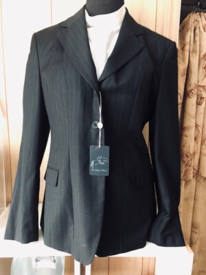 Manteau WELLINGTON Ladies Size14R - Navy Tone On Tone - Occasion Avec Boutons Extra