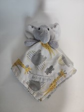Petite L'Amour Elephant Gray YellowLuxe Plush Sherpa Baby Lovey Security Blanket