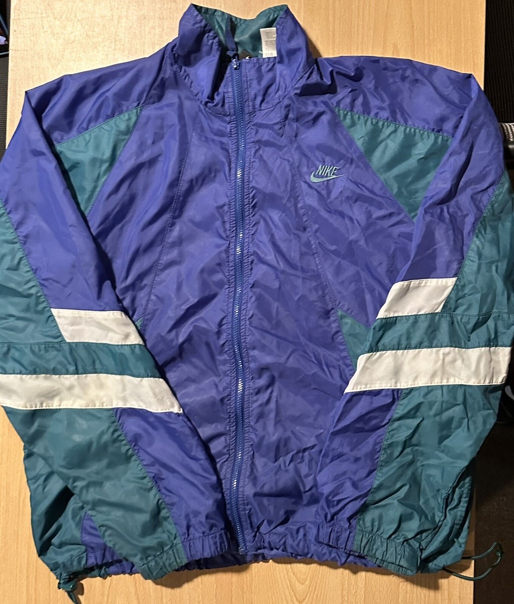 ジャケット・アウター vintage NIKE 2tone nylon jkt eq Vintage 90s Y2K Nike Black Tag Lined Full Zip Stripe