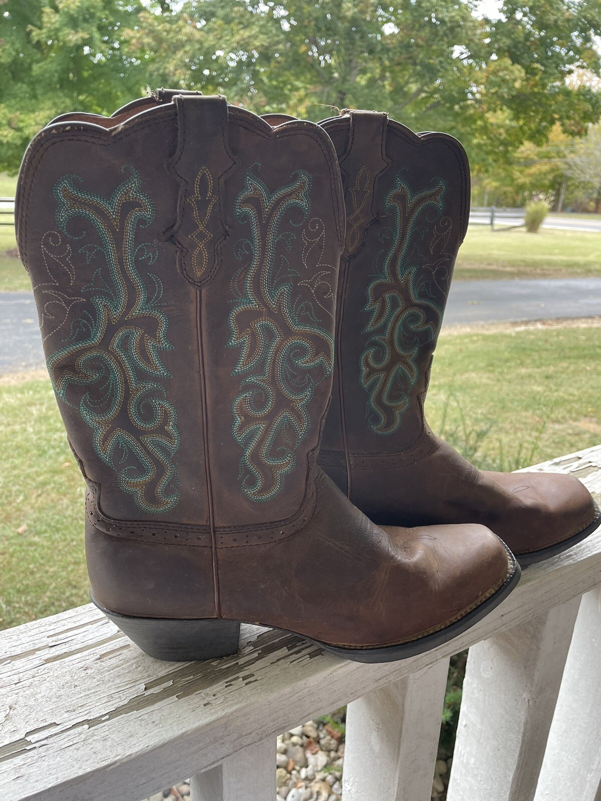 Justin Boots L2552 Women’s Size 10.5 B Stampede Western Boots Square Toe Perfect eBay