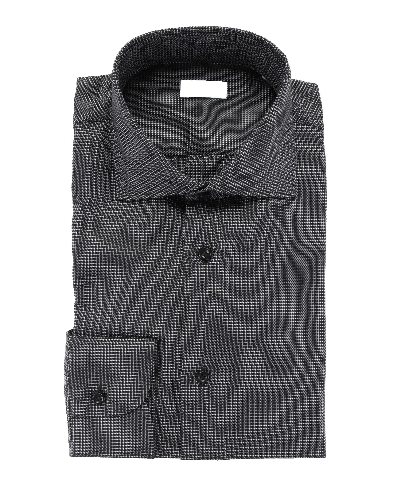Geométrico Negro 100% Algodón Camisas de vestir para hombres