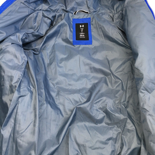 UNDER ARMOUR STORM Youth Kids Boys YLG Blue Gray COLD GEAR Hooded Puffer Jacket - Picture 4 of 12