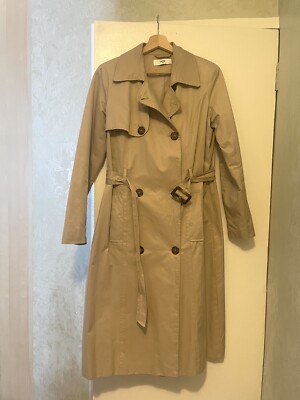 Women Beige Trench Coat XS Befree Midi