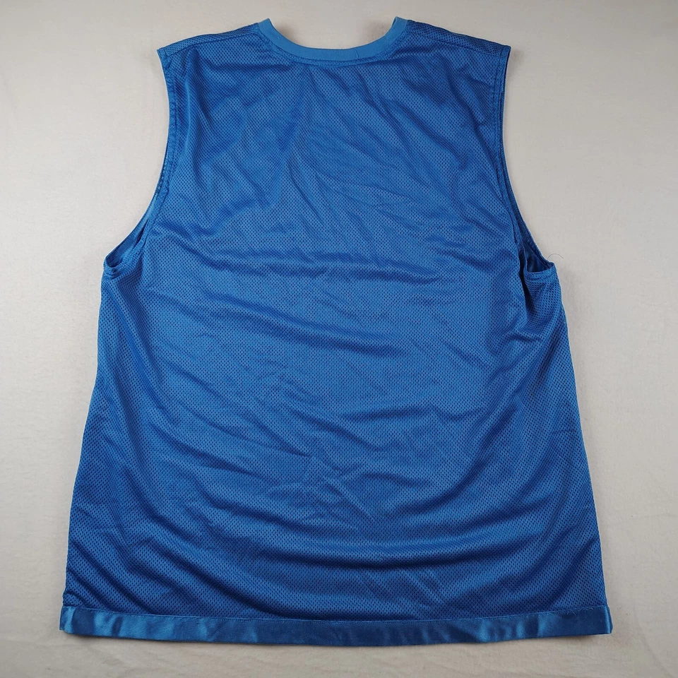 VTG Starter Shirt Mens Large Blue Revesable T Cut Solid / Mesh Logo Sleeveless - Image 2 of 4