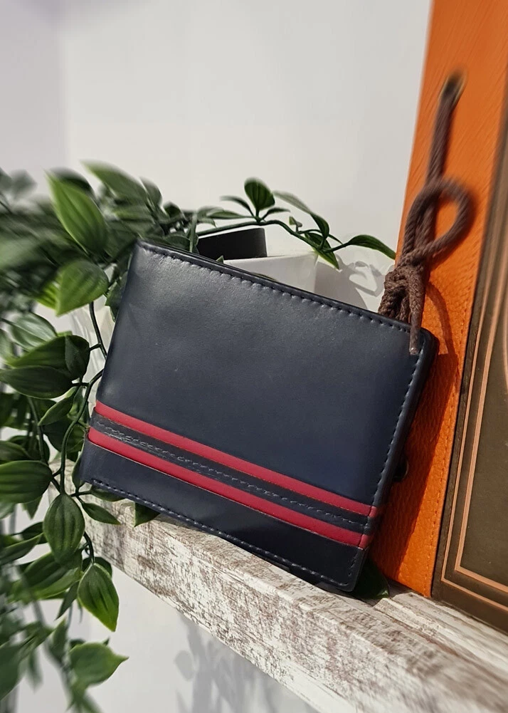 Étui porte monnaie en cuir lisse suprême cadeaux pour hommes cuir londonien marine noir