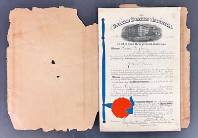 1897 United States Patent Papers Documents Ratchet Braces