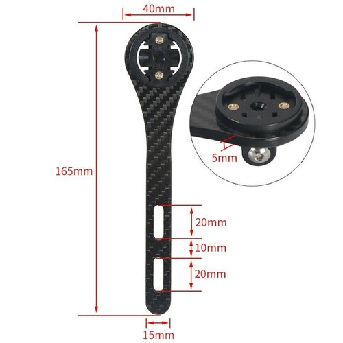 Soporte de montaje de vástago de bicicleta de fibra de carbono soporte de montaje para computadora Bryton GARMIN GPS - Imagen 9 de 11