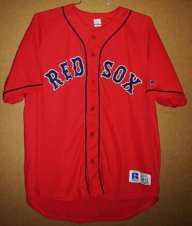 BOSTON RED SOX RED No #s ALTERNATE BUTTON-DOWN JERSEY w/CAPS & TEAM  LOCKER SIGN