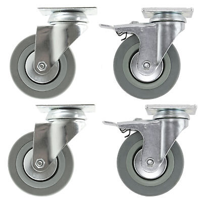 Swivel Brake 100mm Swivel Only Fixed Plate Outdoor Planter Castor Wheels x 4