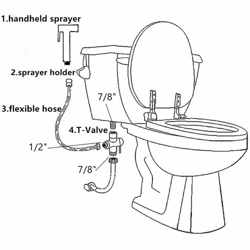 Brass Chrome T-adapter 3 Way Valve For Toilet Bidet Shower Head Diverter 7/8" - Picture 2 of 4