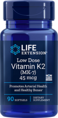 TAKE OFF $12 NOW! FOUR PACK SALE Life Extension Low Dose Vitamin K2 MK-7 90 gels