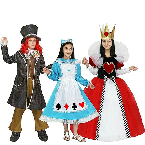 Costume Alice / Regina di Cuori / Cappellaio Vestito Carnevale Pegasus  Bambino/a | eBay