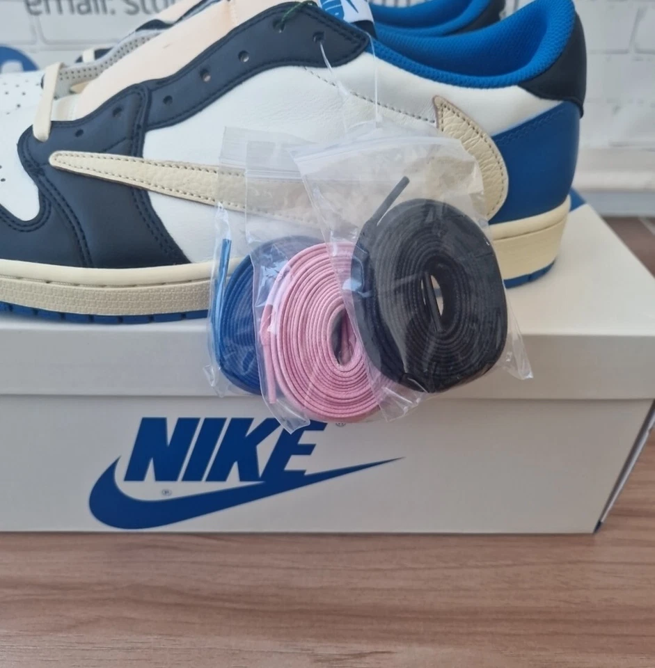 Size 12 - Jordan 1 Retro x Fragment Design x Travis Scott Low Blue - Image 4 of 4
