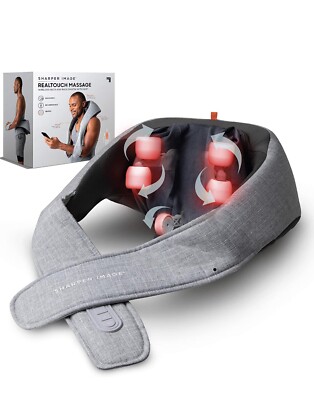 Realtouch Shiatsu Wireless Neck and Back Massager with Heat - Gray  