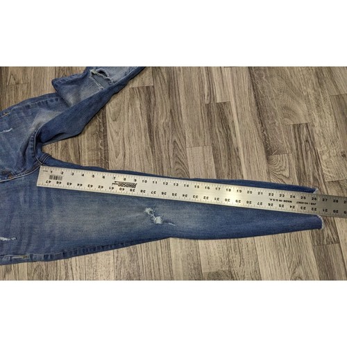 Gap 1969 Womens Size 27 Regular True Skinny Ankle Distressed Denim Blue Jeans - Picture 9 of 11