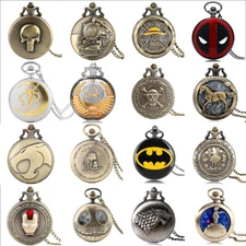 Steampunk Vintage Quartz Pocket Watch with Necklace Chain for Women Men Watches