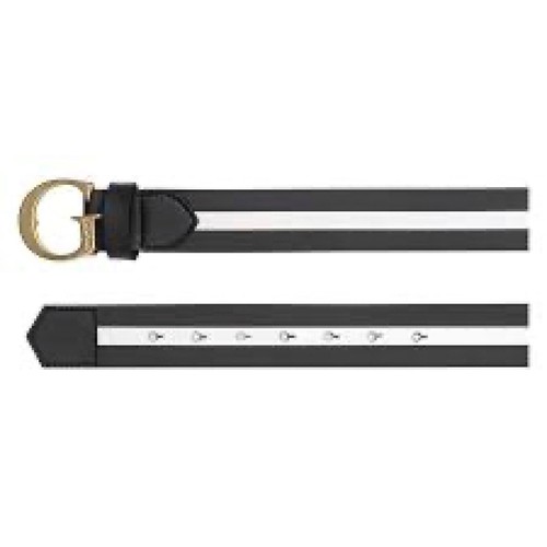 GOLFINO BLACK AND WHITE STRIPE GOLDEN TOUCH BELT - Picture 2 of 2